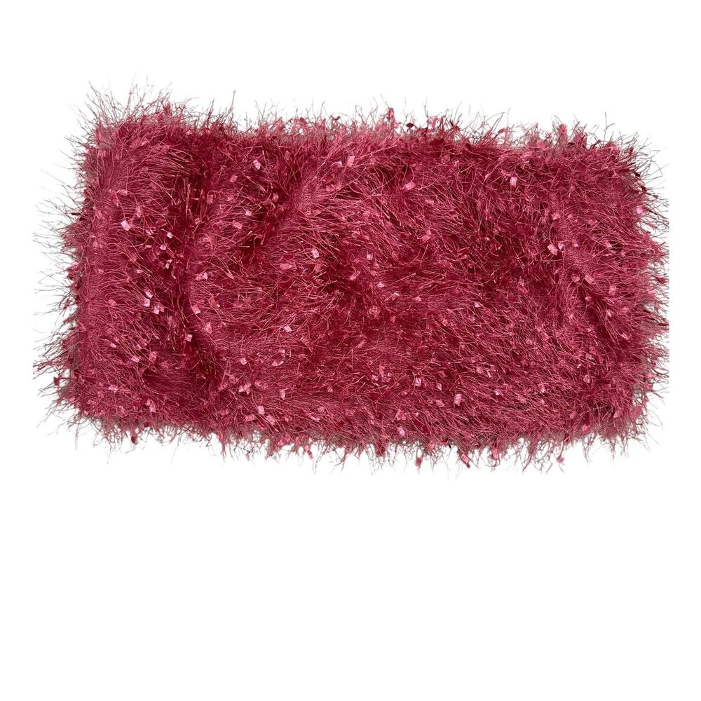 PrettyLittleThing shaggy fuchsia Bandeau top featuring a fuzzy eyelash yarn NWT